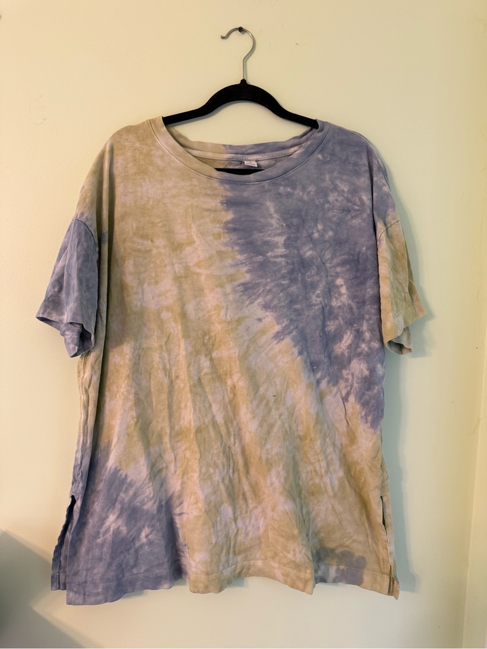Tie-Dye Short Sleeve Crewneck Shirt - Blue & Green